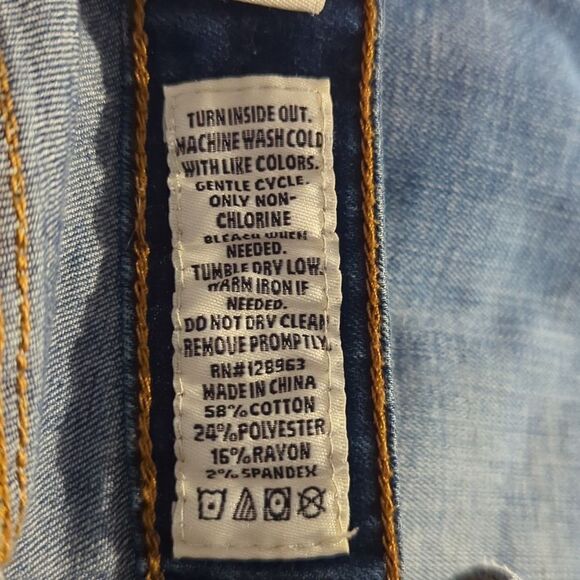 Indigo Rein‎ distressed denim skirt size 5 26 - Picture 4 of 6